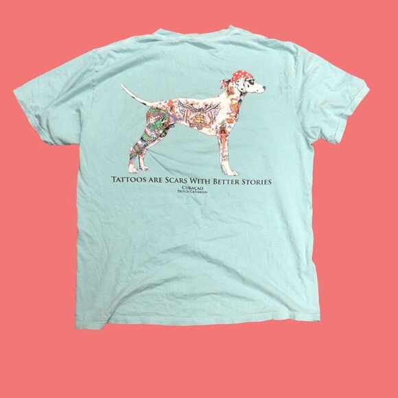 Comfort Colors “Sea Dog” Pirate Dalmatian Graphic Tee | XL | Tattoo Art Design - Picture 6 of 12